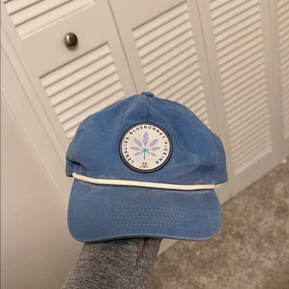 Blue Baseball Cap with White Trim